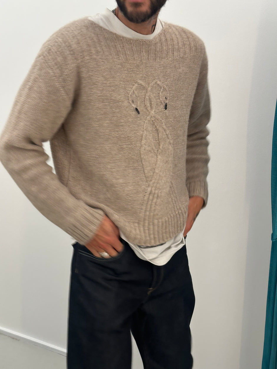 Swan Cable Knit Sweater - PREORDER