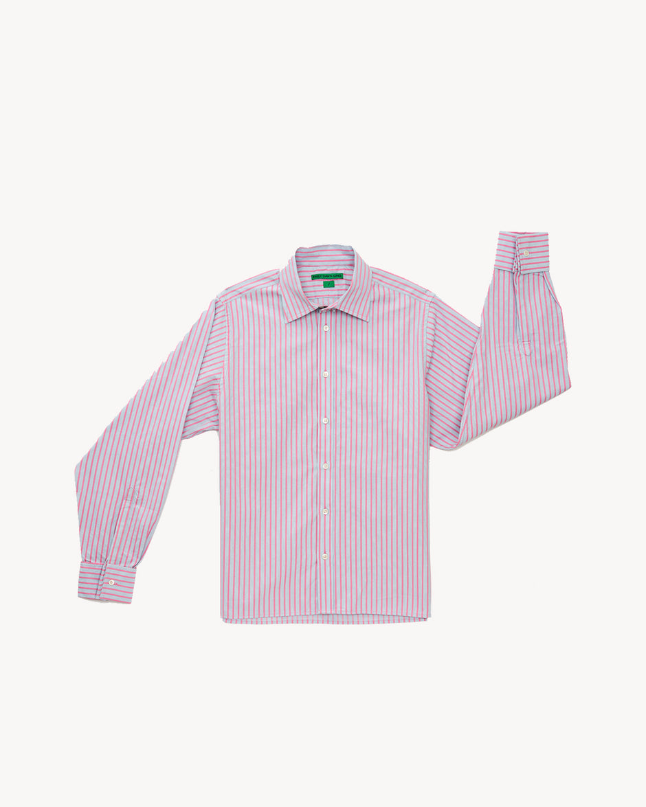 Jeff’s Shirt - Pink + Blue Stripe
